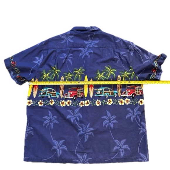 Hawaiian Reserve Collection Men’s Large Surfboard Pattern Button Up Shirt - Picture 3 of 8